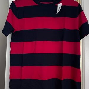 Old Navy Red and Navy Striped Kids Tee